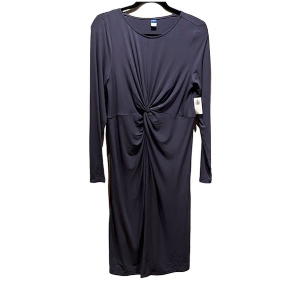 New Old Navy Women’s Maternity Dress Slate Blue Front Knot Size Large NWT - Picture 1 of 12